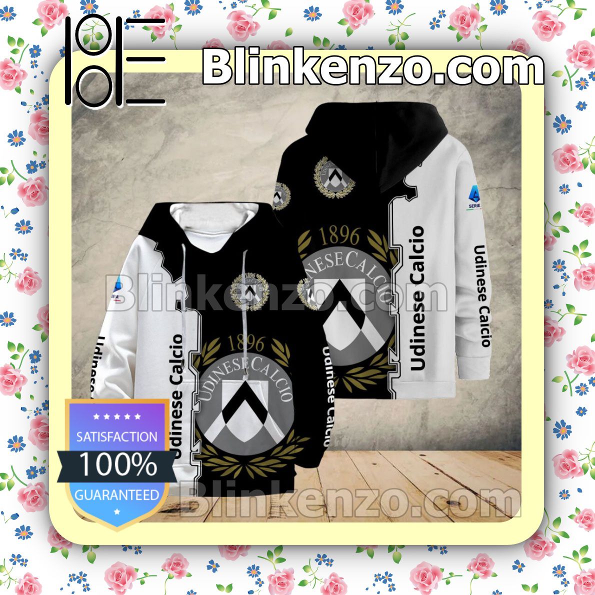 Udinese Calcio Schwarz Weiß Kapuzenpullover V1