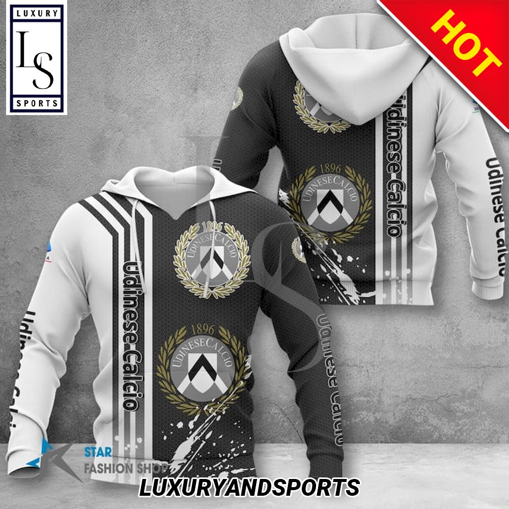 Udinese Calcio Schwarz Weiß Kapuzenpullover V2