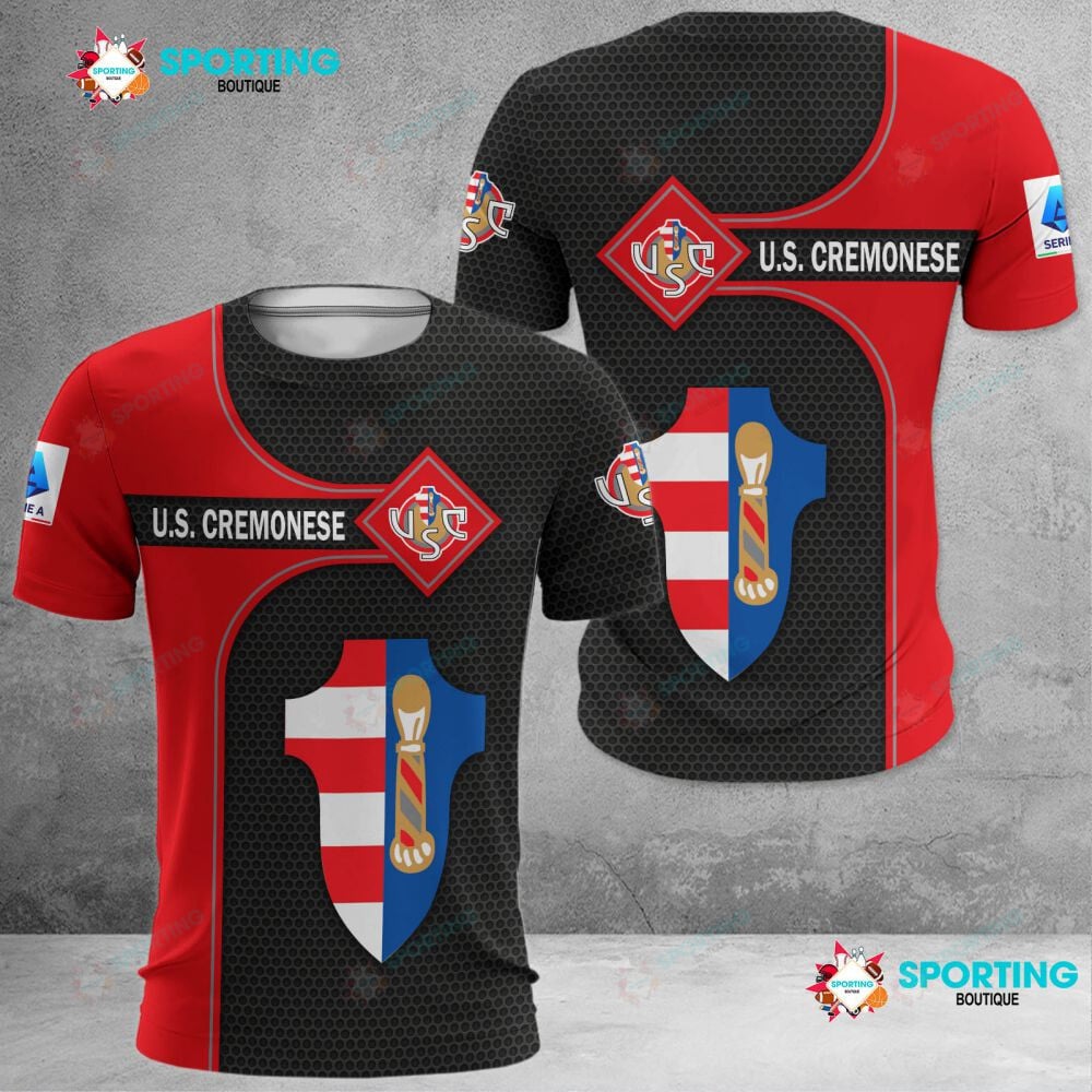 US Cremonese Schwarz Rot T-Shirt V2