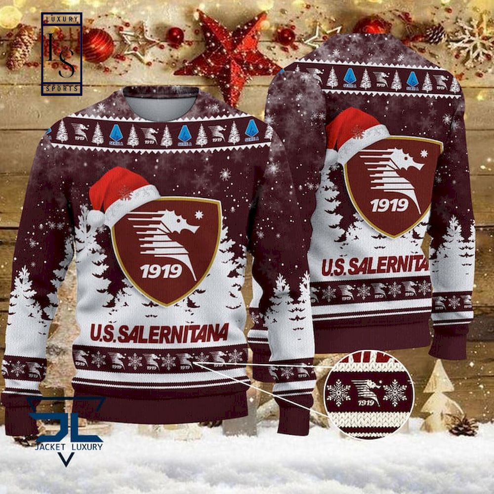 US Salernitana Weihnachtsmütze Hässlich Weihnachtspullover