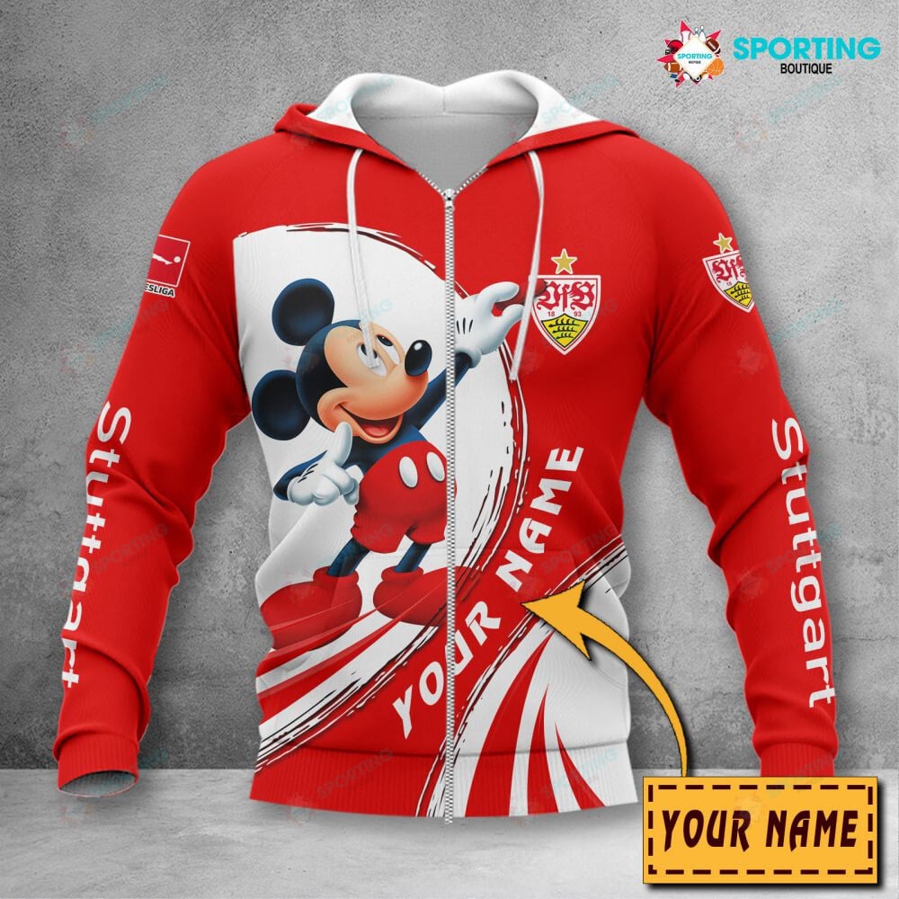 VfB Stuttgart Individueller Name Mickey Reißverschluss-Hoodie