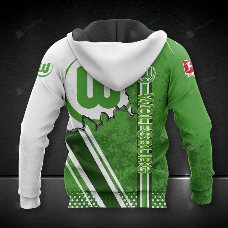VfL Wolfsburg Grün Weiß Reißverschluss-Hoodie