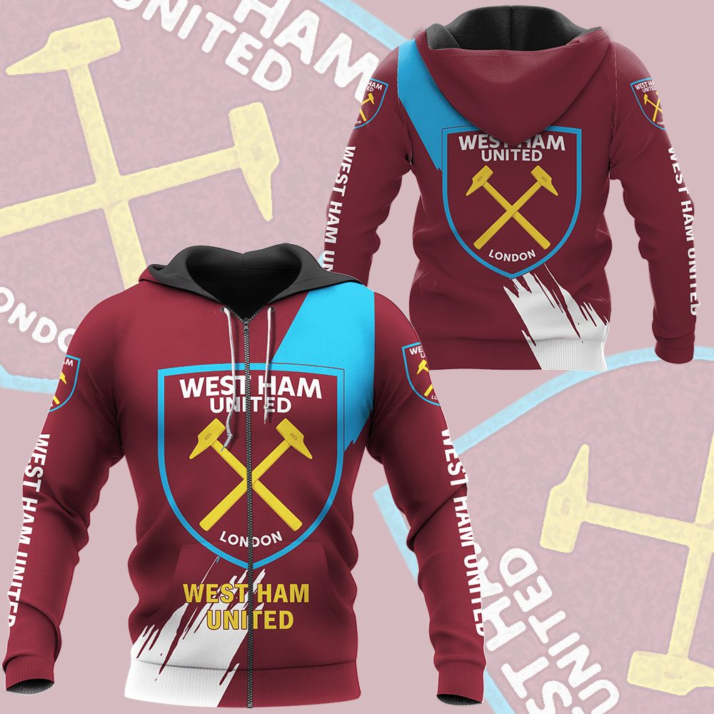 West Ham United FC Basic Auflage Reißverschluss-Hoodie V2