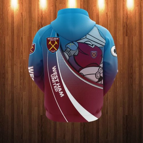 West Ham United FC Hammerkopf Auflage Reißverschluss-Hoodie