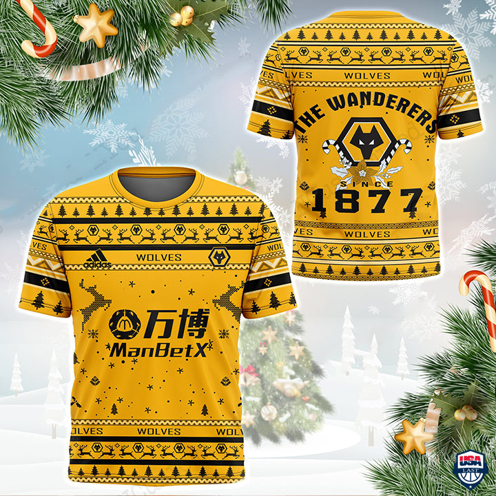 Wolverhampton Wanderers FC 1881 Hässliches Weihnachten T-Shirt
