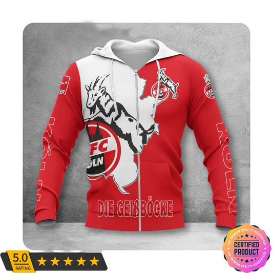 1. FC Köln Die Geibocke Rot Reißverschluss-Hoodie