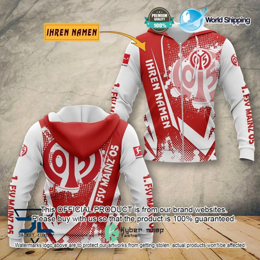 1. FSV Mainz 05 Individueller Name Reißverschluss-Hoodie