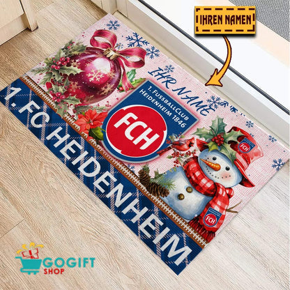 1. FC Heidenheim Individueller Name Premium Ausgabe Fußmatte aus Gummi