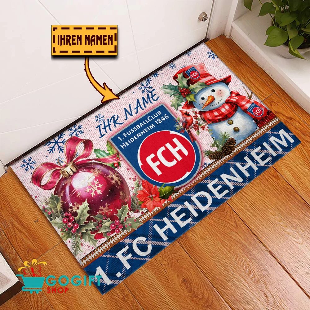 1. FC Heidenheim Individueller Name Premium Ausgabe Fußmatte aus Gummi