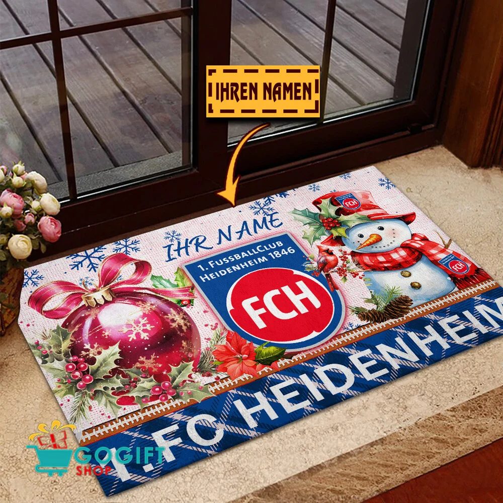 1. FC Heidenheim Individueller Name Premium Ausgabe Fußmatte aus Gummi