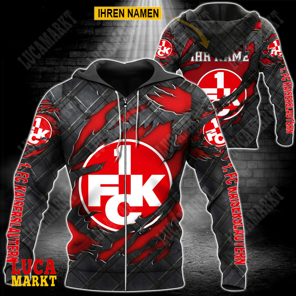 1. FC Kaiserslautern - Reißverschluss-Hoodie Neue Edition mit Ihrem Namen