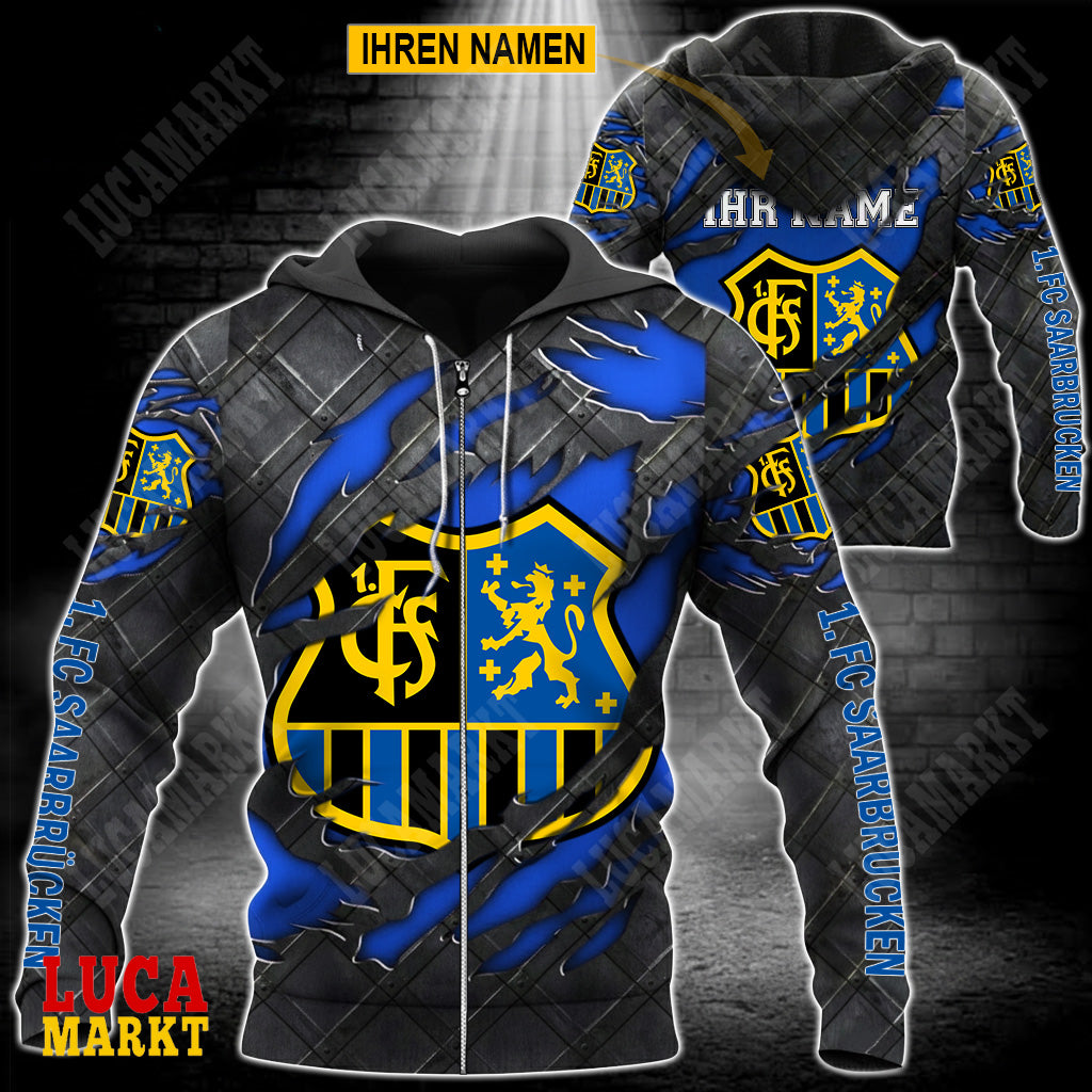 1. FC Saarbrücken - Reißverschluss-Hoodie Neue Edition mit Ihrem Namen