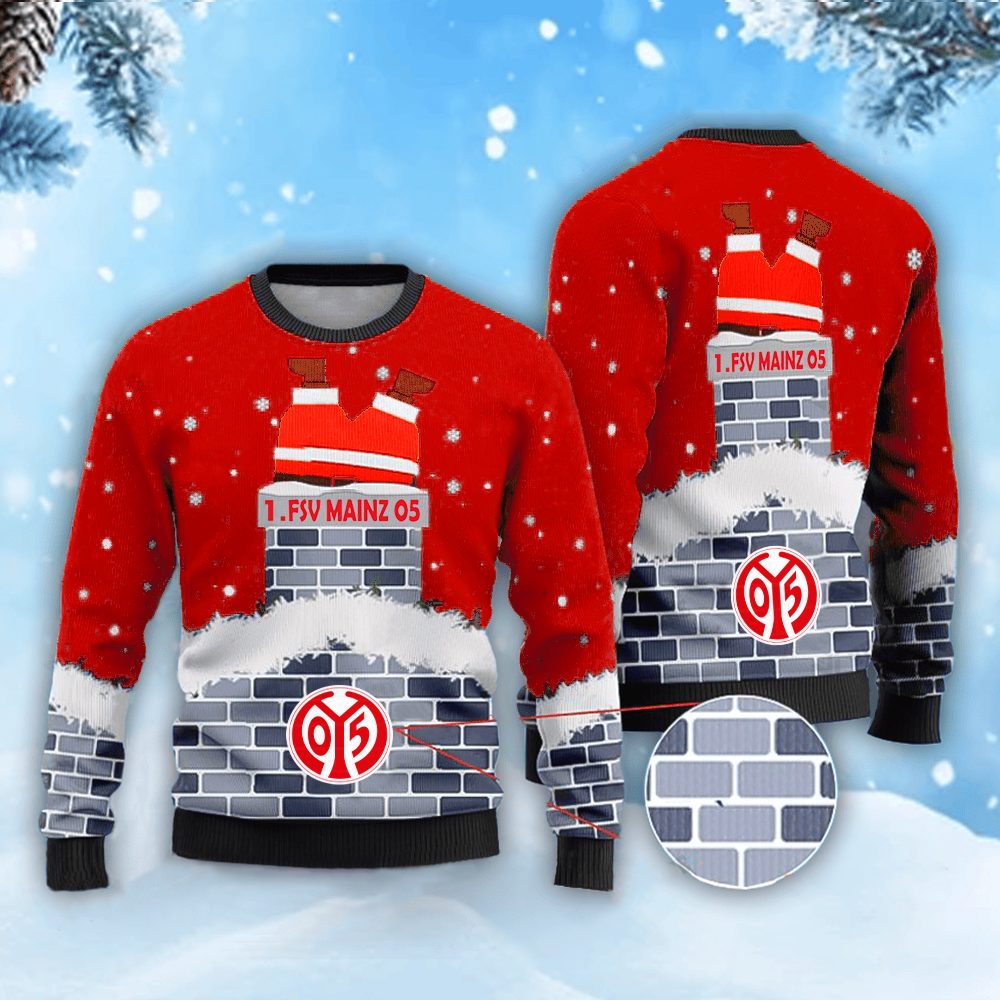 Neues Modell: 1. FSV Mainz 05 Weihnachtspullover mit Weihnachtsmann-Motiv