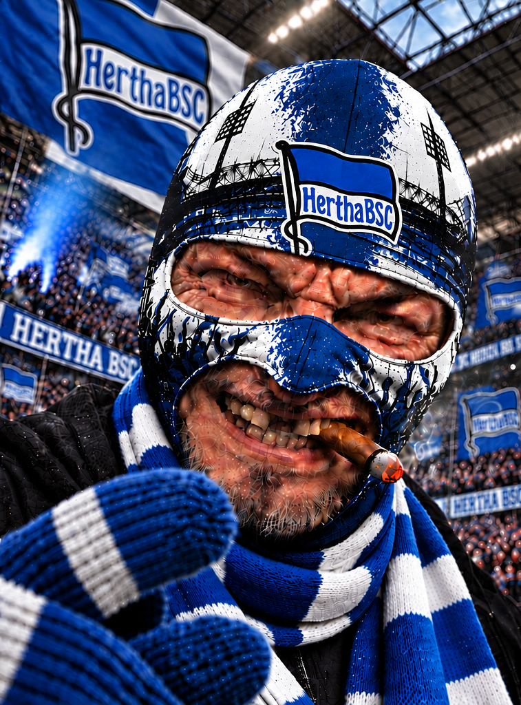 Hertha BSC Lustige Fan Balaclava – Fußball Sturmhaube