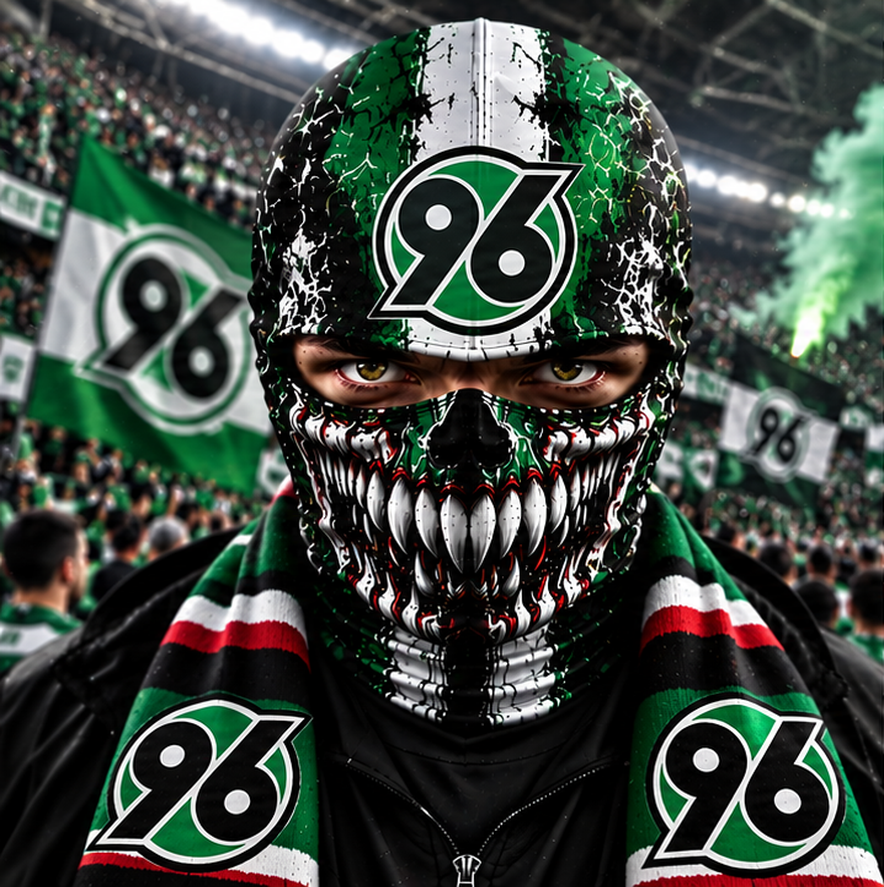 Hannover 96 Horror Balaclava – Gruselige Fußball Fan Sturmhaube | Halloween Maske