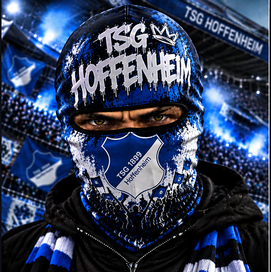 TSG Hoffenheim Ultras Graffiti Balaclava – Fußball Fan Sturmhaube | Premium Streetwear Edition