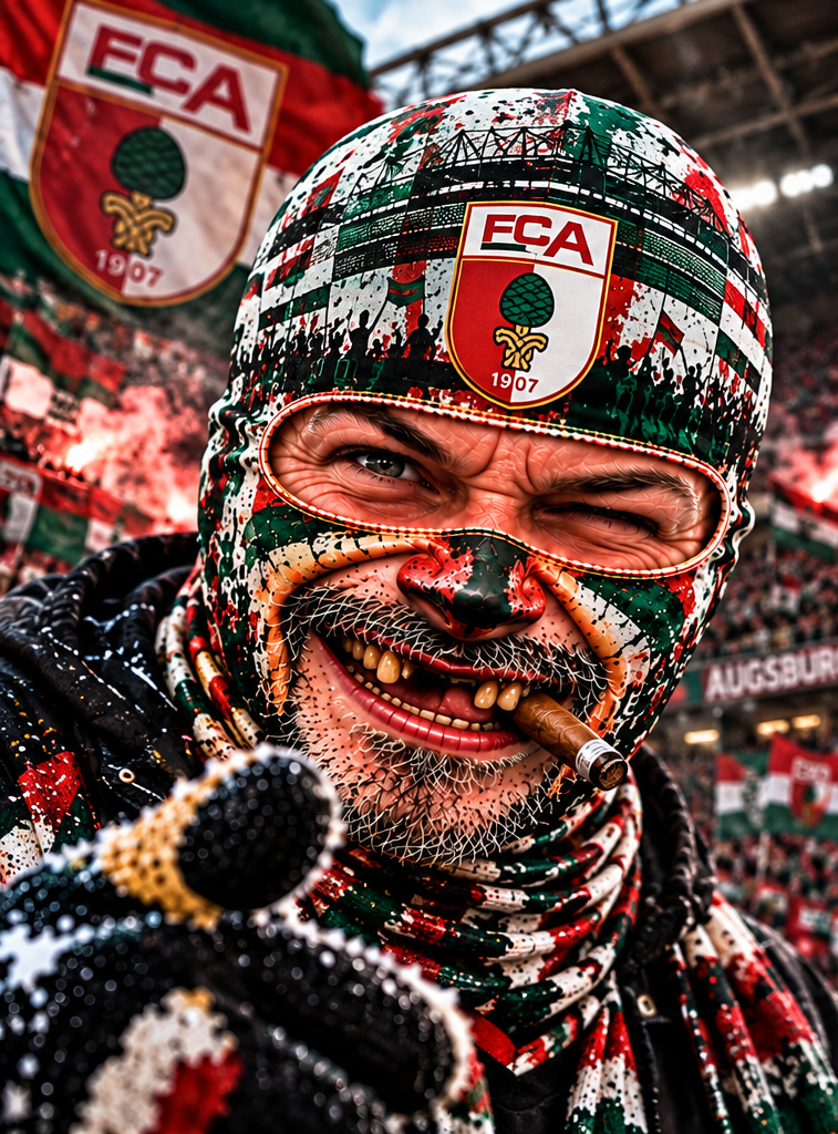 FC Augsburg Lustige Fan Balaclava – Fußball Sturmhaube