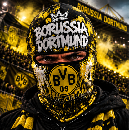 Borussia Dortmund Ultras Graffiti Balaclava – Fußball Fan Sturmhaube | Premium Streetwear Edition