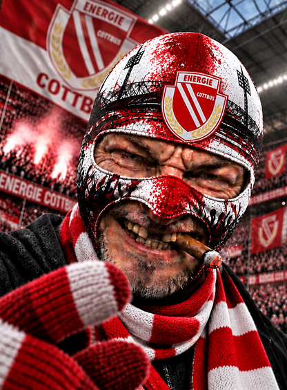 Energie Cottbus Lustige Fan Balaclava – Fußball Sturmhaube