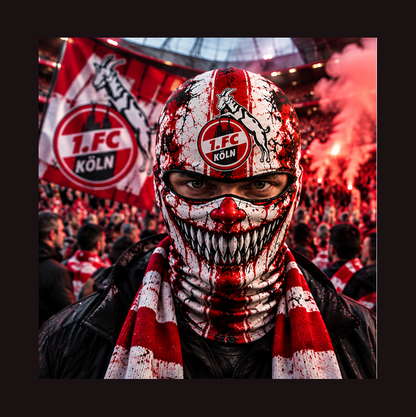 1. FC Köln Horror Balaclava – Gruselige Fußball Fan Sturmhaube | Halloween Maske