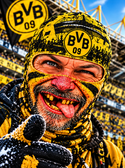 Borussia Dortmund Lustige Fan Balaclava – Fußball Sturmhaube
