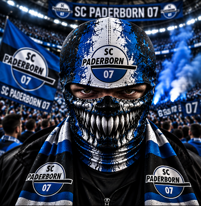 SC Paderborn 07 Horror Balaclava – Gruselige Fußball Fan Sturmhaube | Halloween Maske