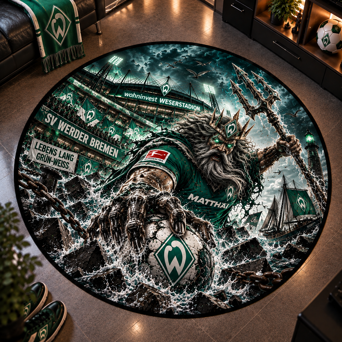 SV Werder Bremen Club Beast Runder Teppich – Fußball-Power für echte Fans