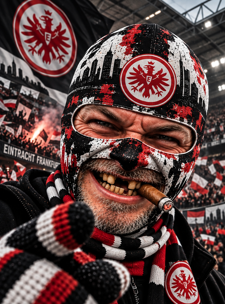 Eintracht Frankfurt Lustige Fan Balaclava – Fußball Sturmhaube