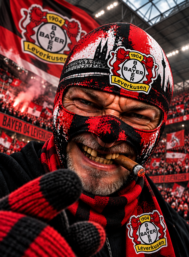 Bayer 04 Leverkusen Lustige Fan Balaclava – Fußball Sturmhaube