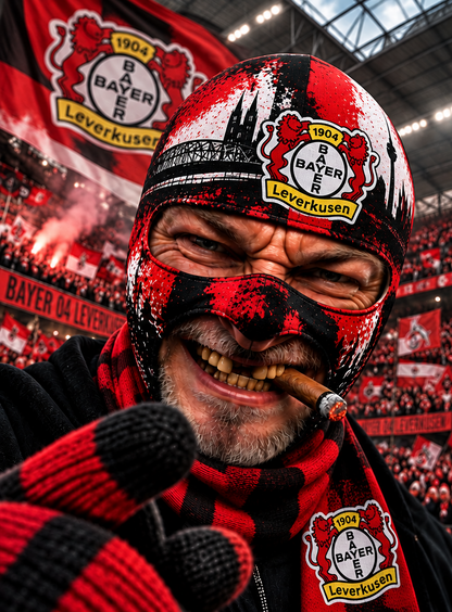 Bayer 04 Leverkusen Lustige Fan Balaclava – Fußball Sturmhaube