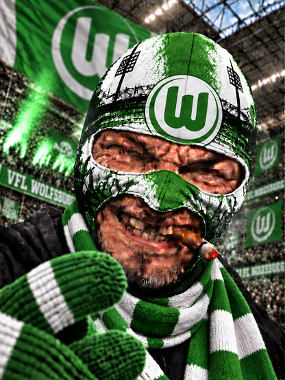 VfL Wolfsburg Lustige Fan Balaclava – Fußball Sturmhaube