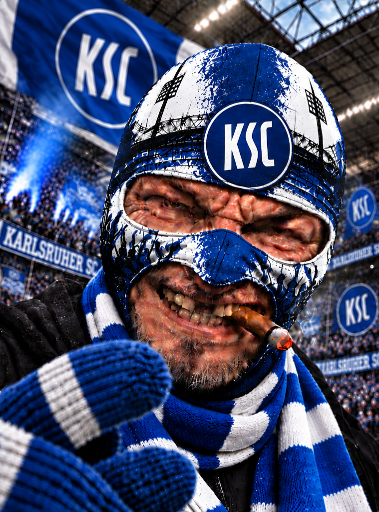 Karlsruher SC Lustige Fan Balaclava – Fußball Sturmhaube