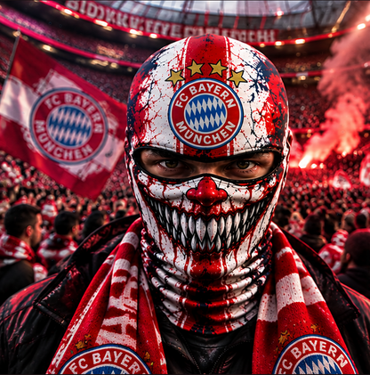 FC Bayern München Horror Balaclava – Gruselige Fußball Fan Sturmhaube | Halloween Maske