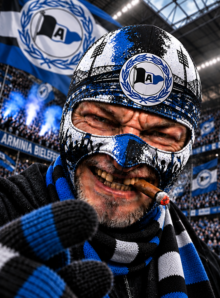 Arminia Bielefeld Lustige Fan Balaclava – Fußball Sturmhaube