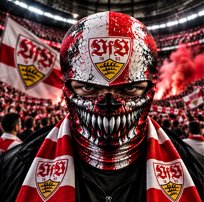 VfB Stuttgart Horror Balaclava – Gruselige Fußball Fan Sturmhaube | Halloween Maske