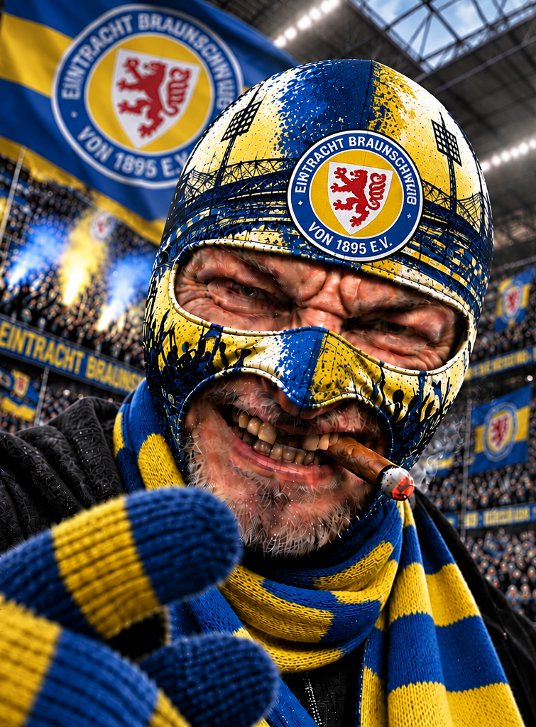 Eintracht Braunschweig Lustige Fan Balaclava – Fußball Sturmhaube