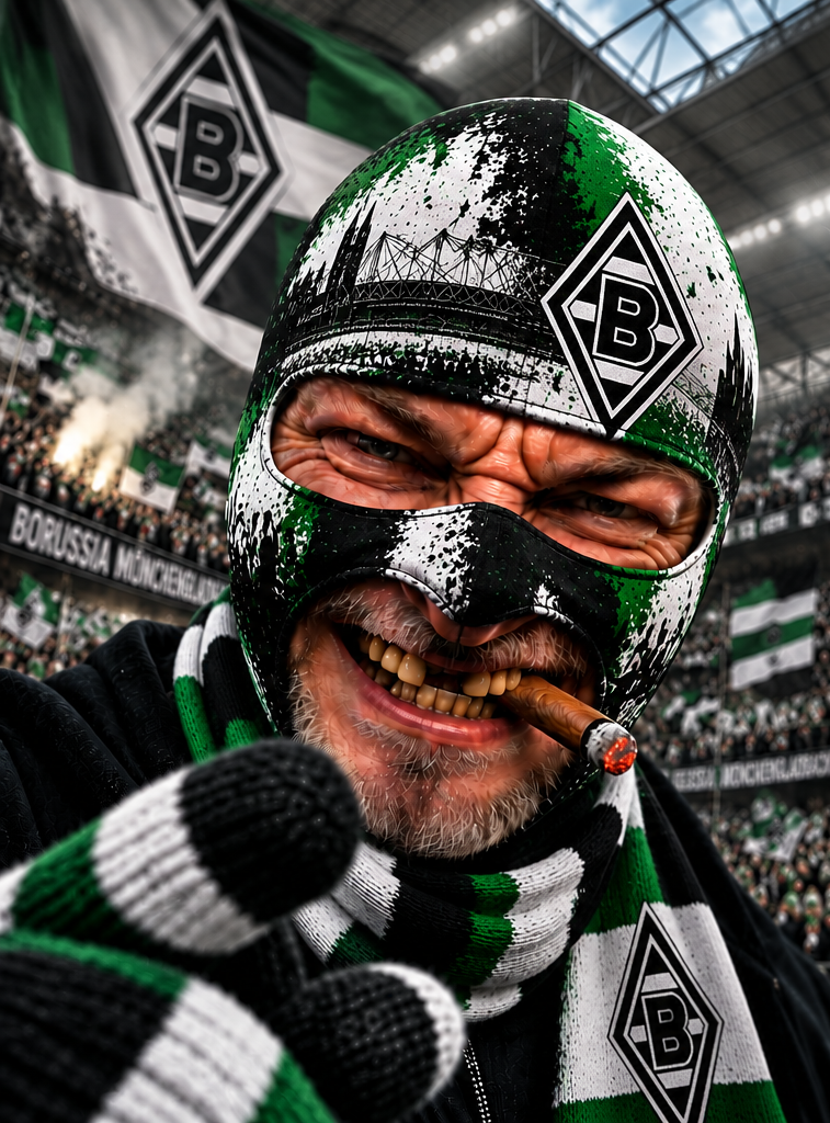 Borussia Mönchengladbach Lustige Fan Balaclava – Fußball Sturmhaube