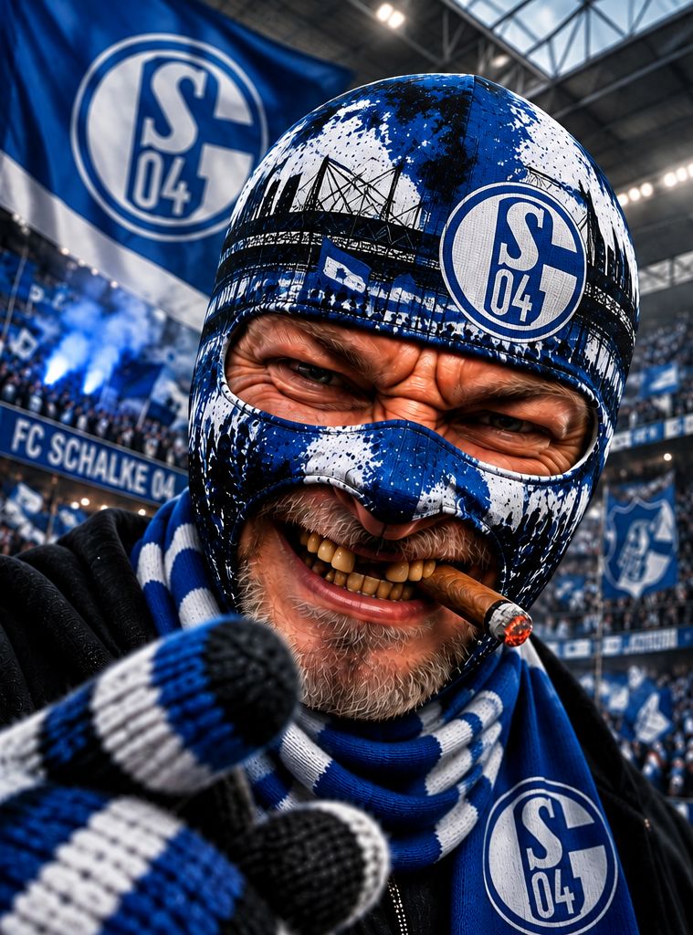 FC Schalke 04 Lustige Fan Balaclava – Fußball Sturmhaube