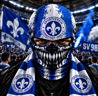 SV Darmstadt 98 Horror Balaclava – Gruselige Fußball Fan Sturmhaube | Halloween Maske