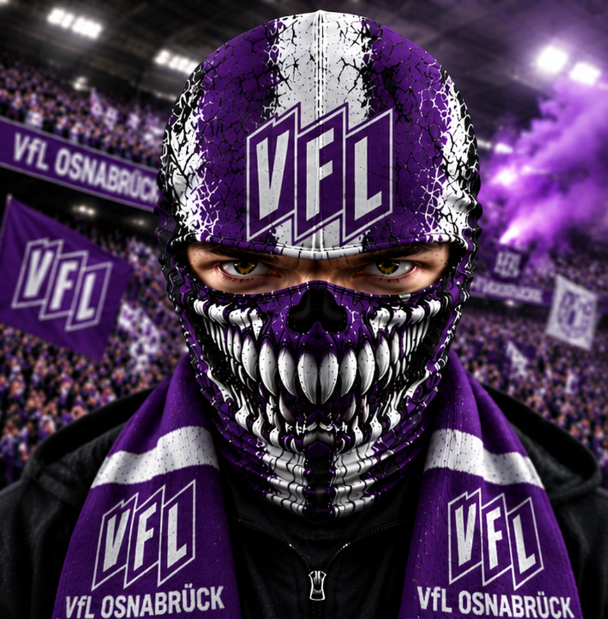 VfL Osnabrück Horror Balaclava – Gruselige Fußball Fan Sturmhaube | Halloween Maske