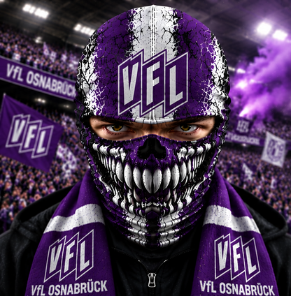 VfL Osnabrück Horror Balaclava – Gruselige Fußball Fan Sturmhaube | Halloween Maske