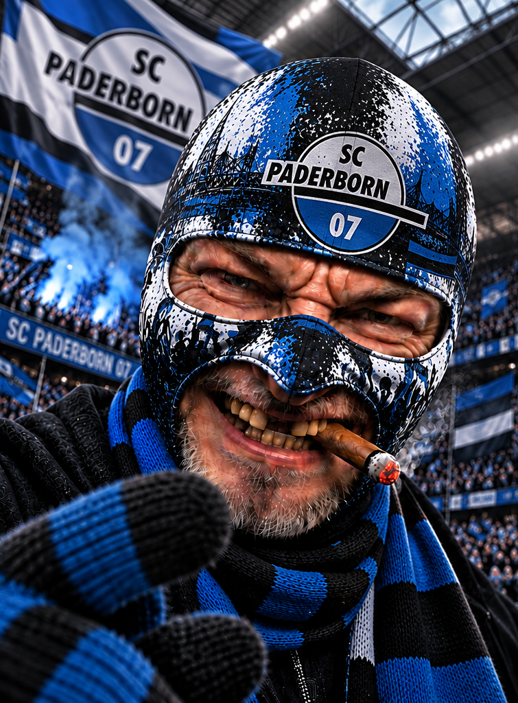 SC Paderborn 07 Lustige Fan Balaclava – Fußball Sturmhaube