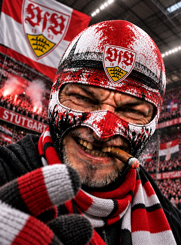 VfB Stuttgart Lustige Fan Balaclava – Fußball Sturmhaube