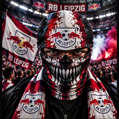 RB Leipzig Horror Balaclava – Gruselige Fußball Fan Sturmhaube | Halloween Maske