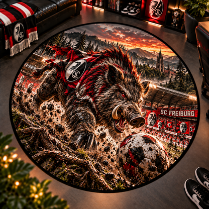 SC Freiburg Club Beast Runder Teppich – Fußball-Power für echte Fans