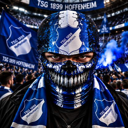 TSG Hoffenheim Horror Balaclava – Gruselige Fußball Fan Sturmhaube | Halloween Maske