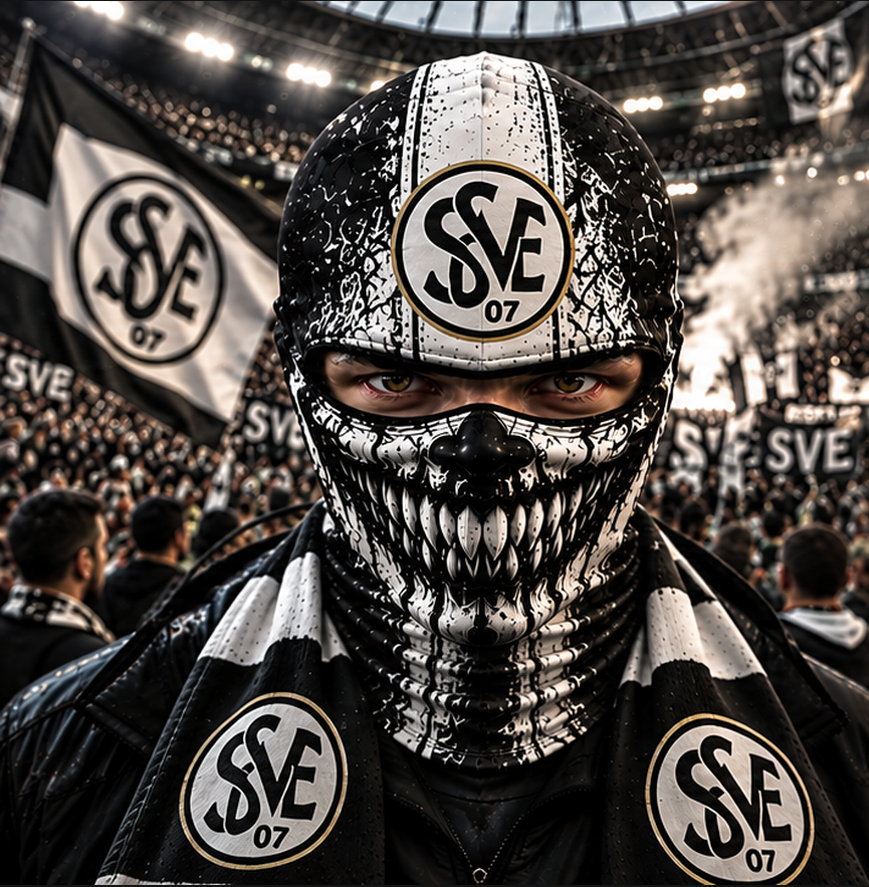 SV Elversberg Horror Balaclava – Gruselige Fußball Fan Sturmhaube | Halloween Maske