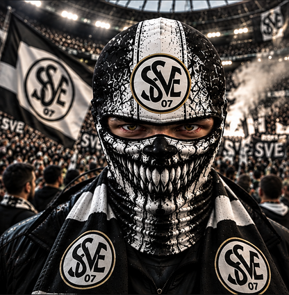 SV Elversberg Horror Balaclava – Gruselige Fußball Fan Sturmhaube | Halloween Maske
