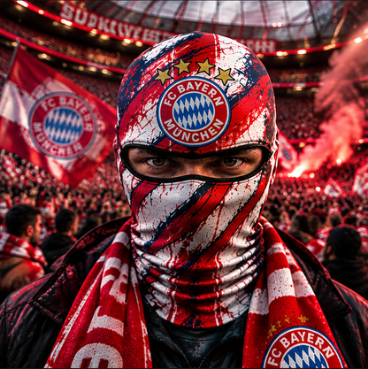 FC Bayern München Horror Balaclava – Gruselige Fußball Fan Sturmhaube | Halloween Maske