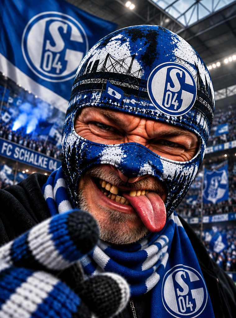 FC Schalke 04 Lustige Fan Balaclava – Fußball Sturmhaube